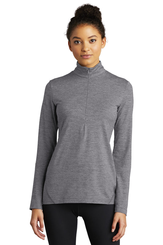 Sport-Tek Women's Exchange 1.5 Long Sleeve 1/2-Zip LST711 Grey Heather