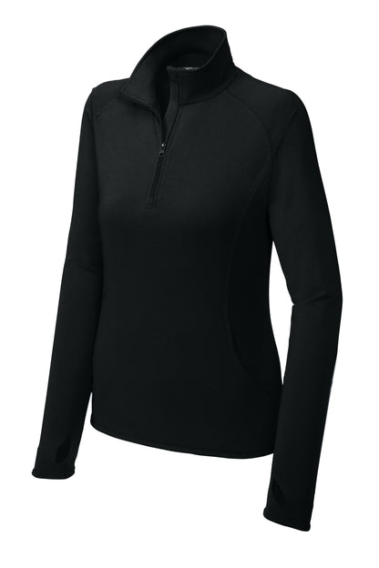 Sport-Tek Women's Sport-Wick Stretch 1/4-Zip Pullover. LST850 Black