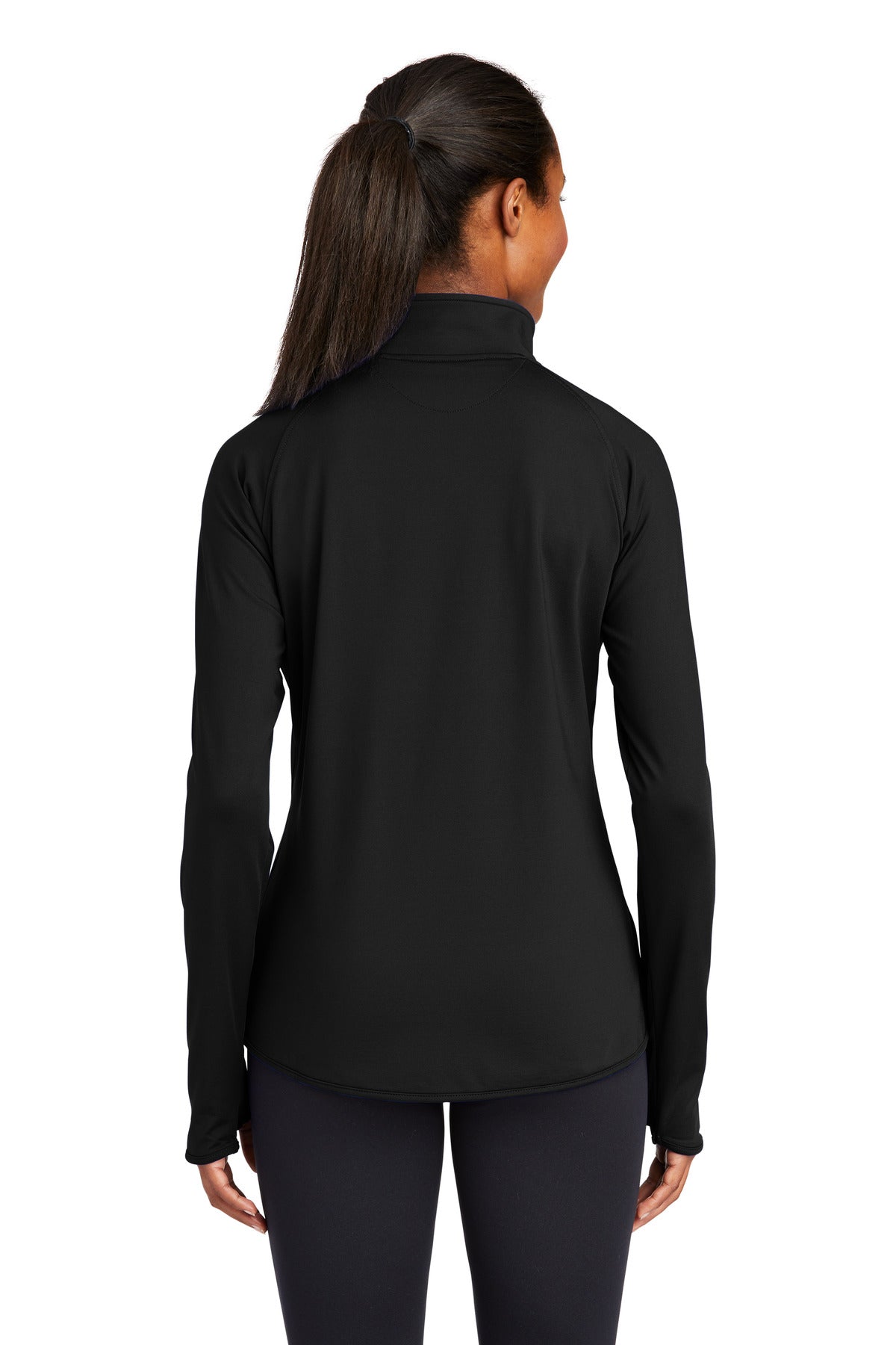 Sport-Tek Women's Sport-Wick Stretch 1/4-Zip Pullover. LST850 Black