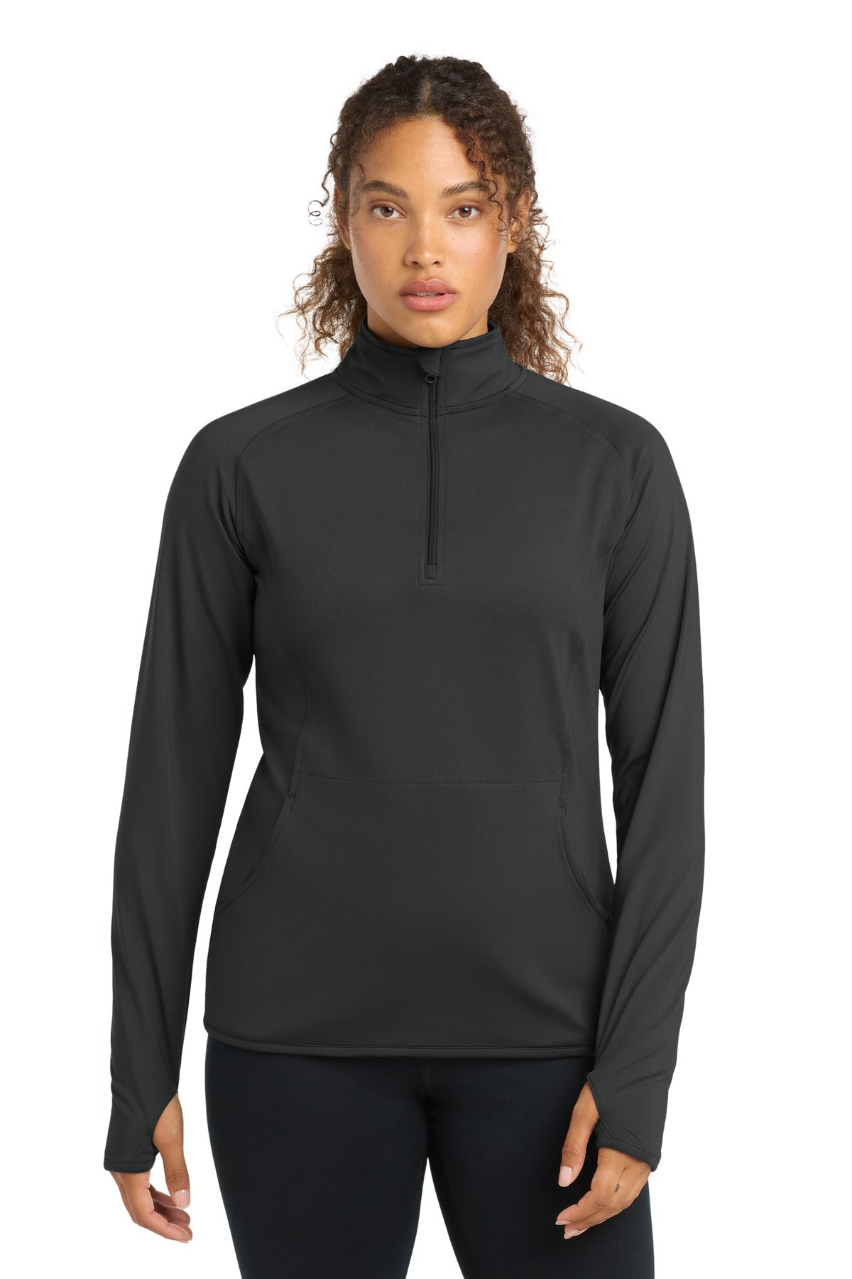 Sport-Tek Women's Sport-Wick Stretch 1/4-Zip Pullover LST850 Charcoal Grey