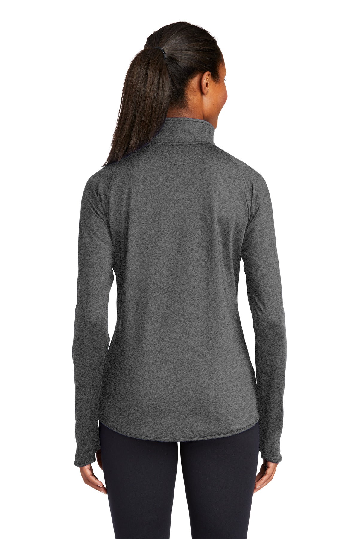Sport-Tek Women's Sport-Wick Stretch 1/4-Zip Pullover. LST850 Charcoal Grey Heather