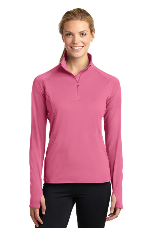 Sport-Tek Women's Sport-Wick Stretch 1/4-Zip Pullover. LST850 Dusty Rose