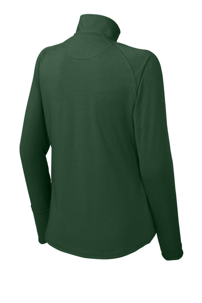 Sport-Tek Women's Sport-Wick Stretch 1/4-Zip Pullover. LST850 Forest Green