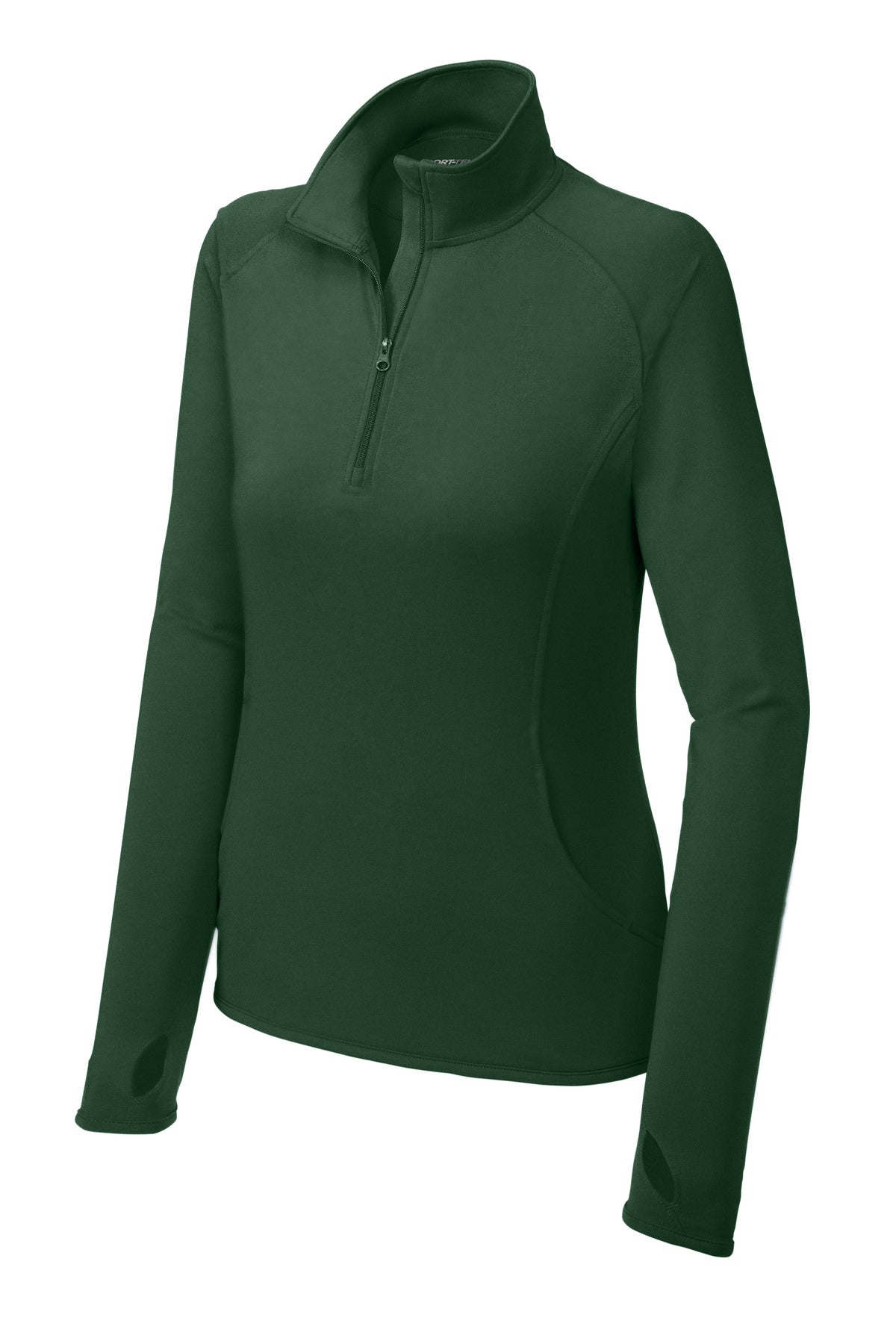 Sport-Tek Women's Sport-Wick Stretch 1/4-Zip Pullover. LST850 Forest Green