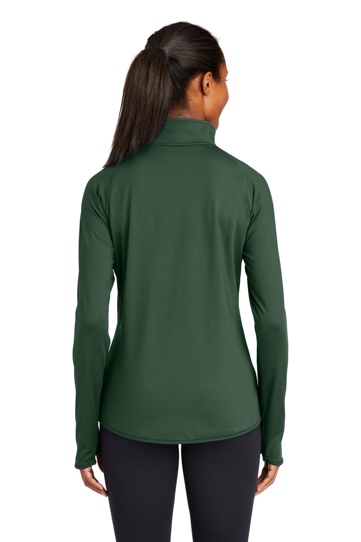 Sport-Tek Women's Sport-Wick Stretch 1/4-Zip Pullover. LST850 Forest Green