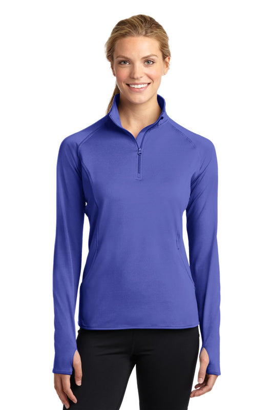 Sport-Tek Women's Sport-Wick Stretch 1/4-Zip Pullover. LST850 Iris Purple