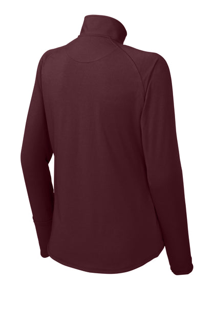 Sport-Tek Women's Sport-Wick Stretch 1/4-Zip Pullover. LST850 Maroon