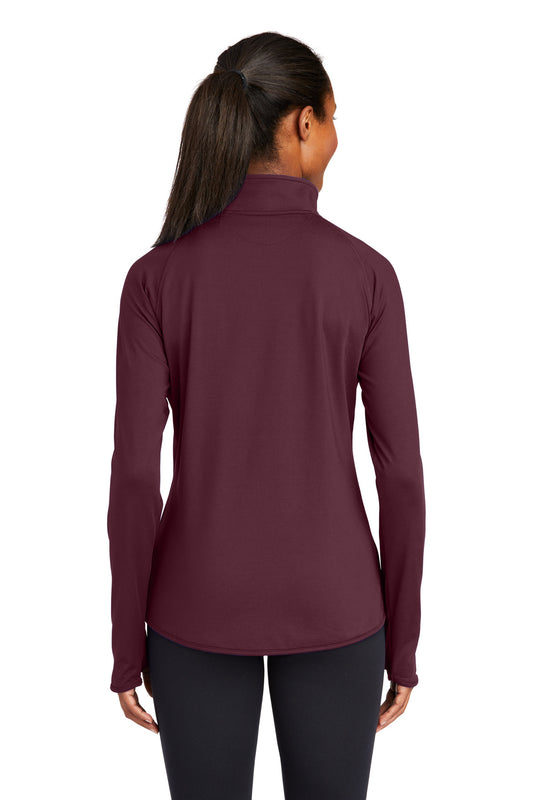 Sport-Tek Women's Sport-Wick Stretch 1/4-Zip Pullover. LST850 Maroon