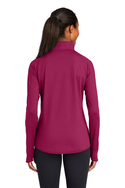 Sport-Tek Women's Sport-Wick Stretch 1/4-Zip Pullover. LST850 Pink Rush