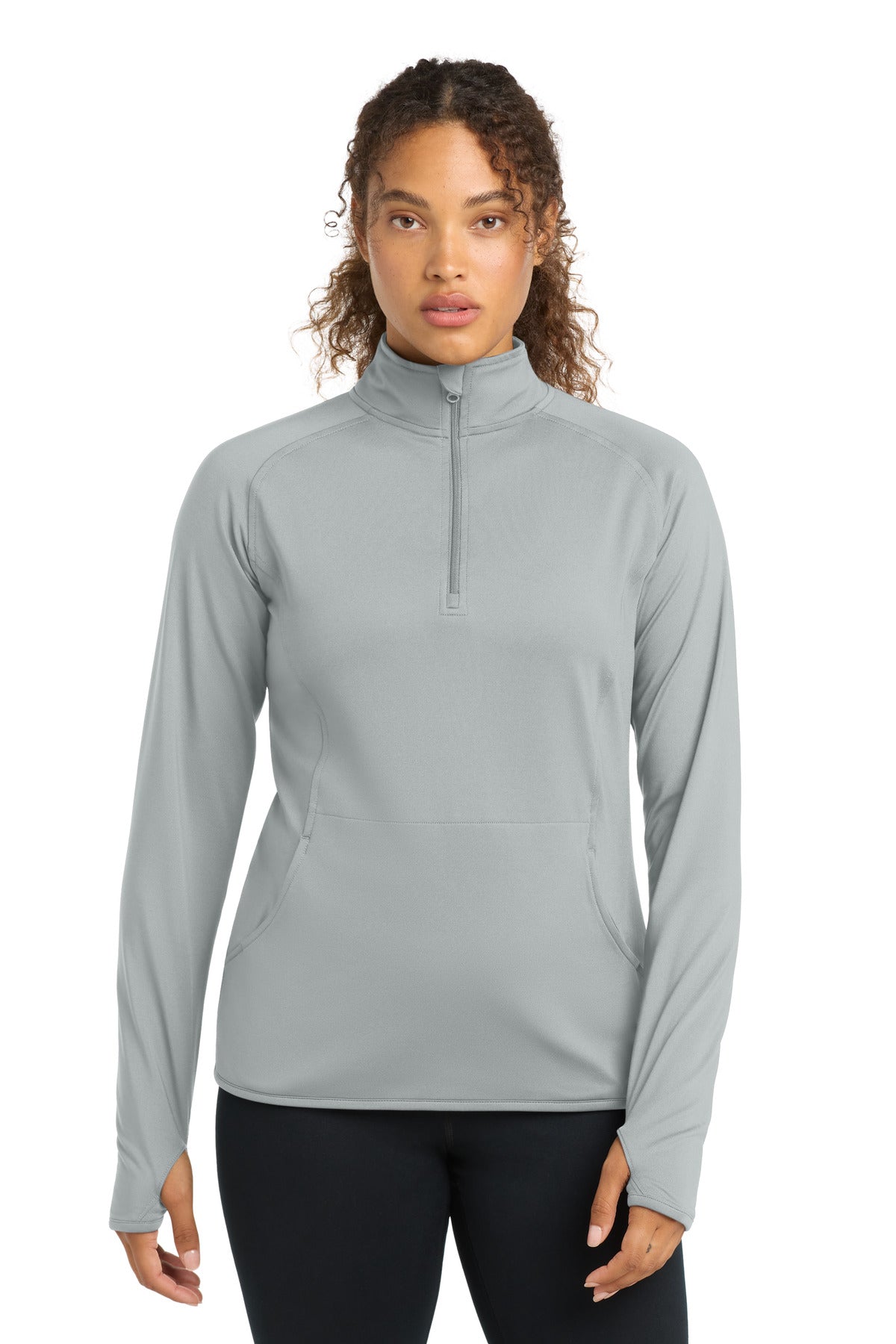 Sport-Tek Women's Sport-Wick Stretch 1/4-Zip Pullover. LST850 Silver