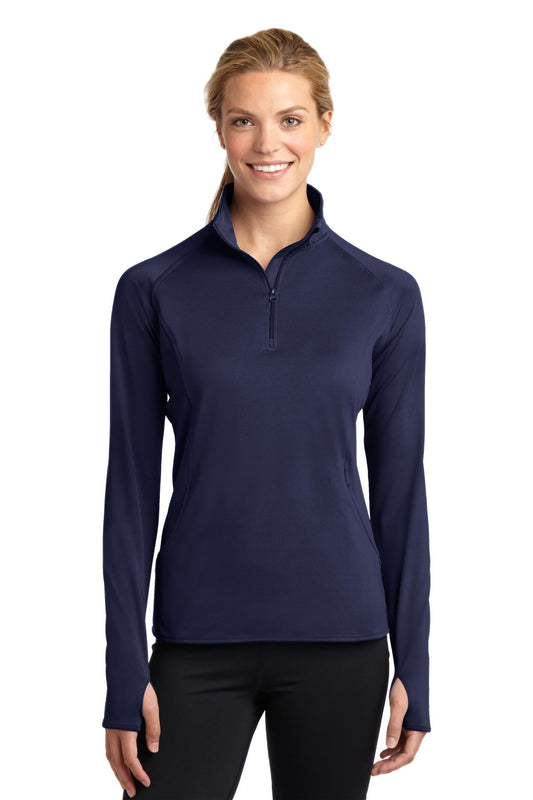 Sport-Tek Women's Sport-Wick Stretch 1/4-Zip Pullover. LST850 True Navy