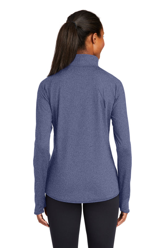 Sport-Tek Women's Sport-Wick Stretch 1/4-Zip Pullover. LST850 True Navy Heather