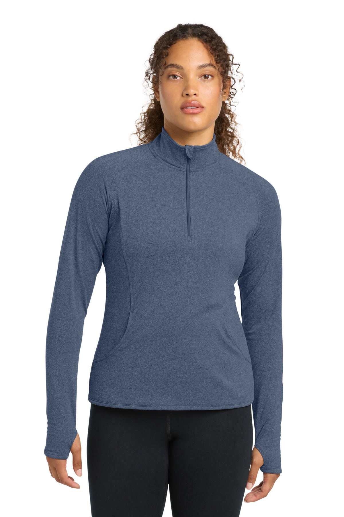 Sport-Tek Women's Sport-Wick Stretch 1/4-Zip Pullover LST850 True Navy Heather