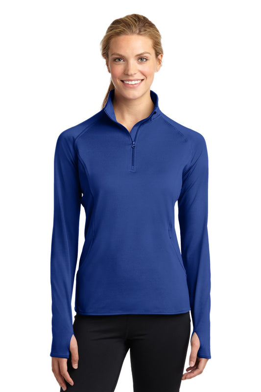 Sport-Tek Women's Sport-Wick Stretch 1/4-Zip Pullover. LST850 True Royal