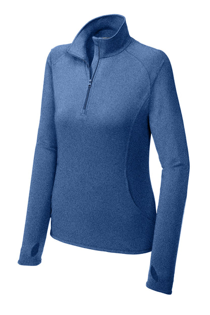 Sport-Tek Women's Sport-Wick Stretch 1/4-Zip Pullover. LST850 True Royal Heather