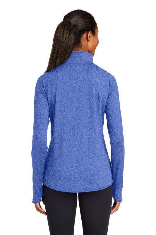 Sport-Tek Women's Sport-Wick Stretch 1/4-Zip Pullover. LST850 True Royal Heather