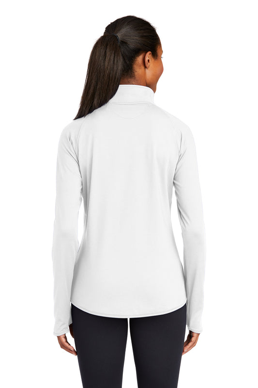 Sport-Tek Women's Sport-Wick Stretch 1/4-Zip Pullover. LST850 White