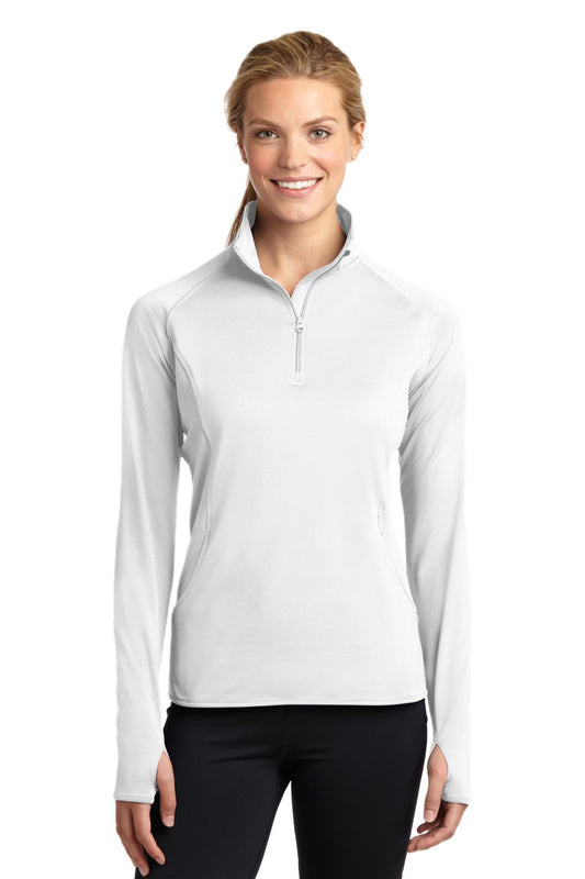 Sport-Tek Women's Sport-Wick Stretch 1/4-Zip Pullover. LST850 White