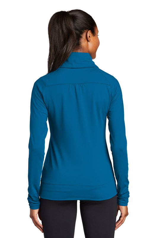 Sport-Tek Women's Sport-Wick Stretch Full-Zip Jacket. LST852 Peacock Blue