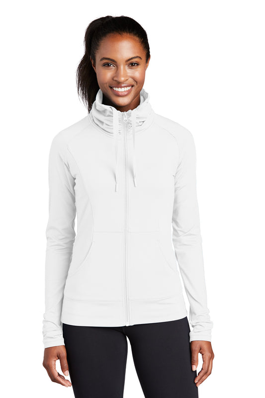 Sport-Tek Women's Sport-Wick Stretch Full-Zip Jacket. LST852 White