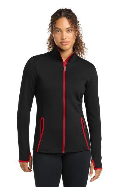 Sport-Tek Women's Sport-Wick Stretch Contrast Full-Zip Jacket LST853