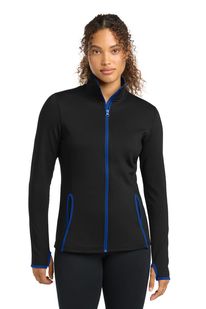 Sport-Tek Women's Sport-Wick Stretch Contrast Full-Zip Jacket LST853