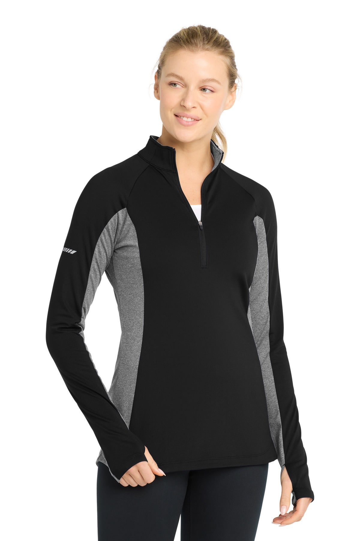 Sport-Tek Women's Sport-Wick Stretch Contrast 1/4-Zip Pullover LST854