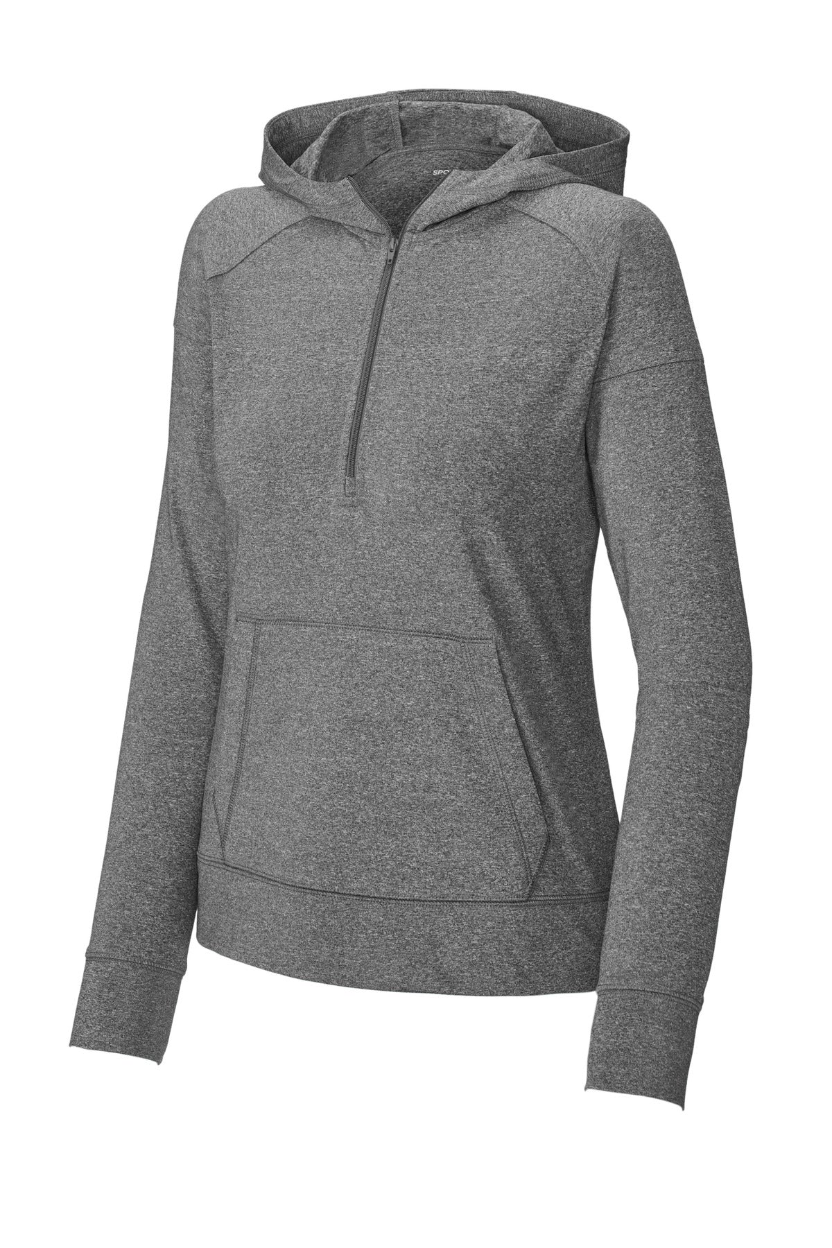 Sport-Tek Women's Sport-Wick Stretch 1/2-Zip Hoodie LST856 Charcoal Grey Heather