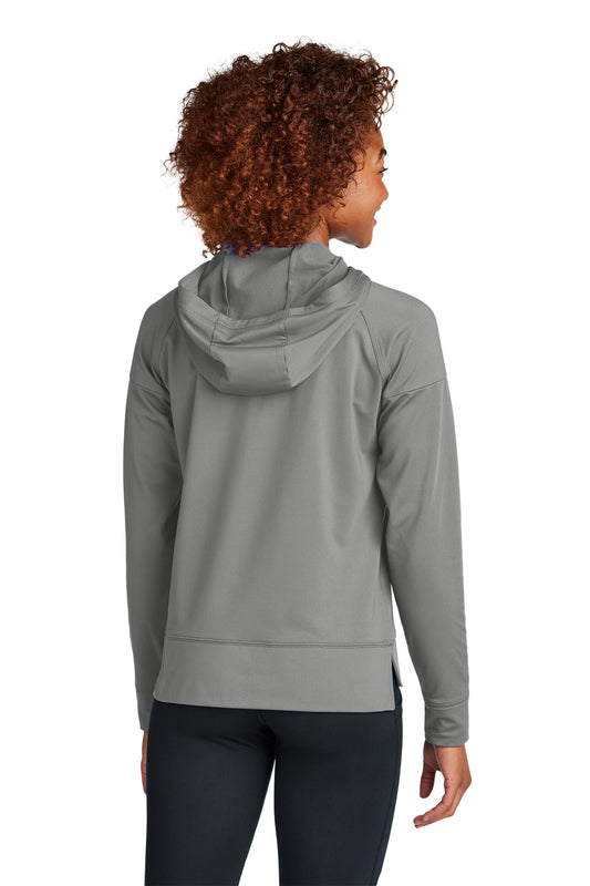 Sport-Tek Women's Sport-Wick Stretch 1/2-Zip Hoodie LST856 Charcoal Grey