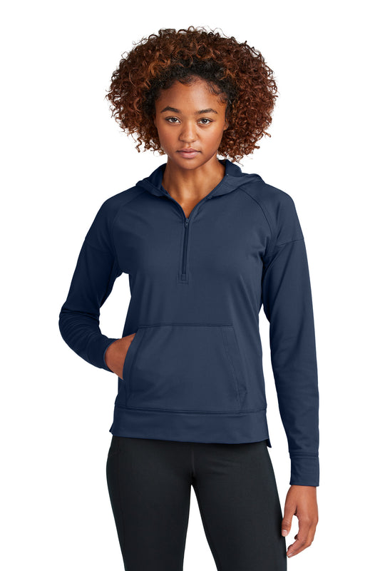 Sport-Tek Women's Sport-Wick Stretch 1/2-Zip Hoodie LST856 True Navy