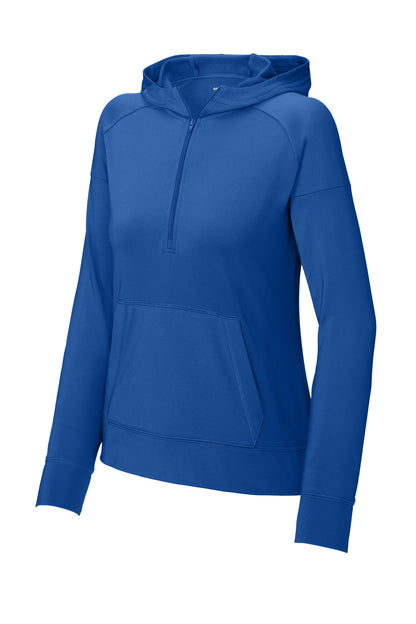 Sport-Tek Women's Sport-Wick Stretch 1/2-Zip Hoodie LST856 True Royal