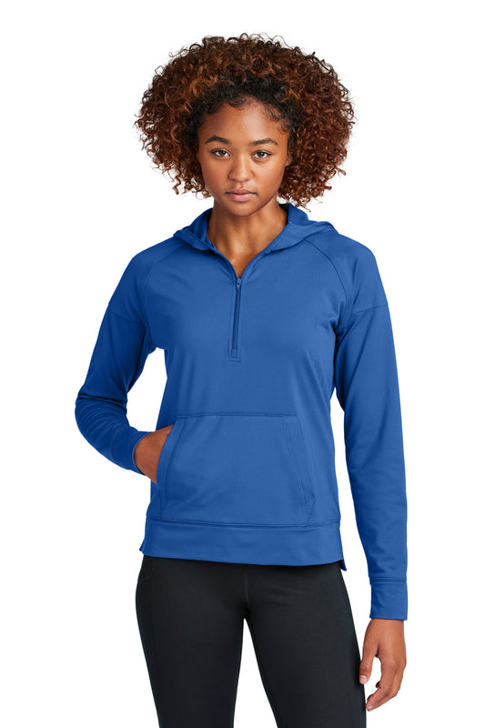Sport-Tek Women's Sport-Wick Stretch 1/2-Zip Hoodie LST856 True Royal