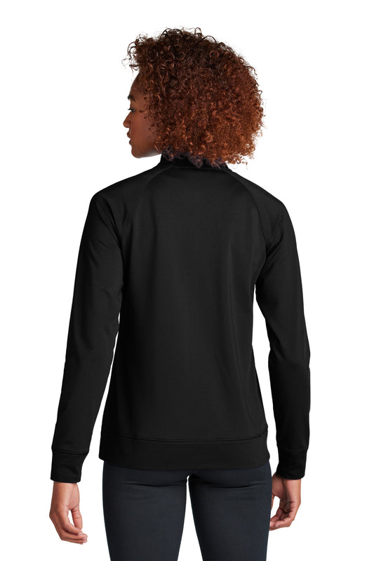 Sport-Tek Women's Sport-Wick Stretch Full-Zip Cadet Jacket LST857 Black