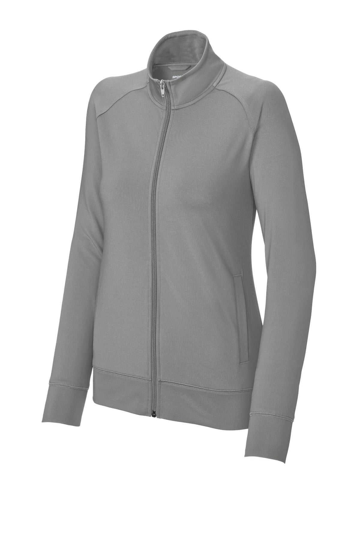 Sport-Tek Women's Sport-Wick Stretch Full-Zip Cadet Jacket LST857 Charcoal Grey
