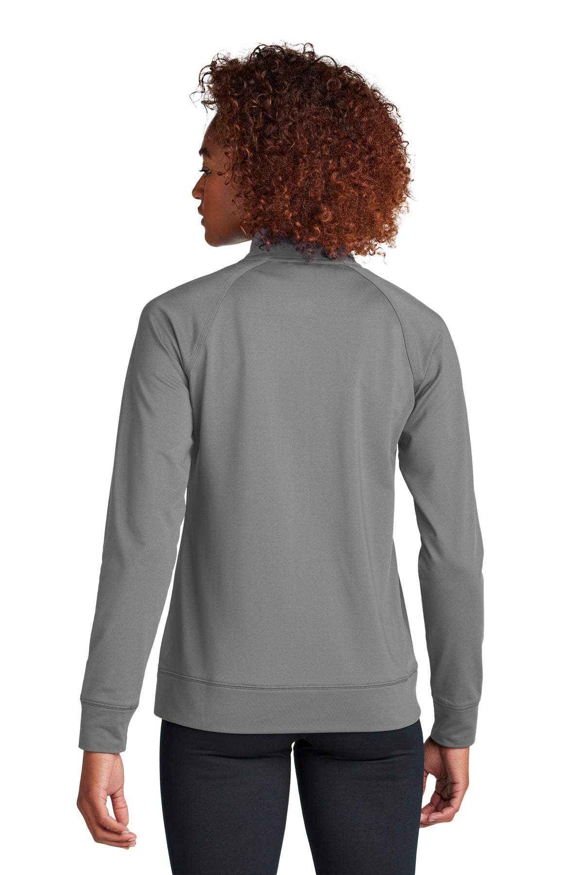 Sport-Tek Women's Sport-Wick Stretch Full-Zip Cadet Jacket LST857 Charcoal Grey