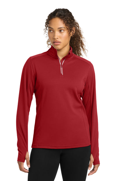 Sport-Tek Women's Sport-Wick Textured 1/4-Zip Pullover