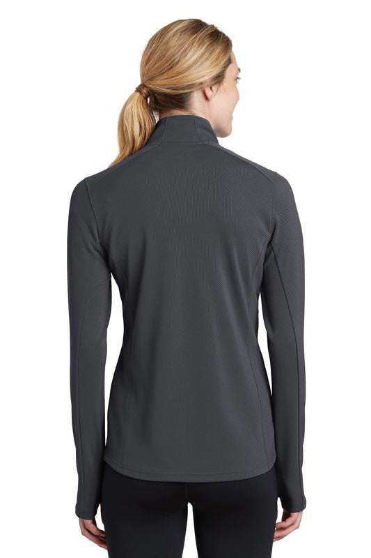 Sport-Tek Women's Sport-Wick Textured 1/4-Zip Pullover.  LST860 Iron Grey