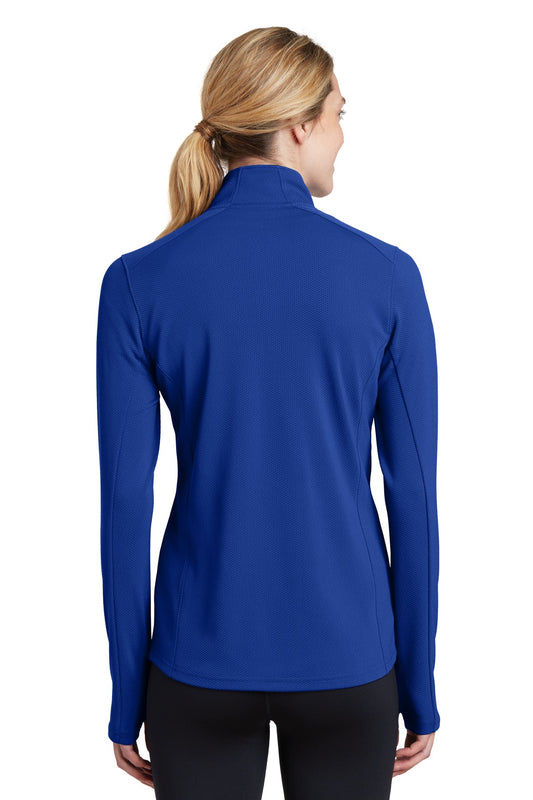 Sport-Tek Women's Sport-Wick Textured 1/4-Zip Pullover.  LST860 True Royal