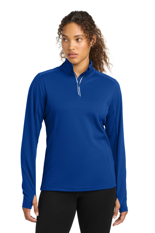Sport-Tek Women's Sport-Wick Textured 1/4-Zip Pullover LST860 True Royal