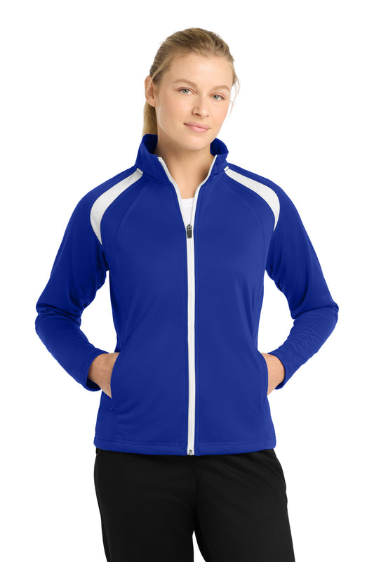Sport-Tek Women's Tricot Track Jacket LST90 True Royal/ White