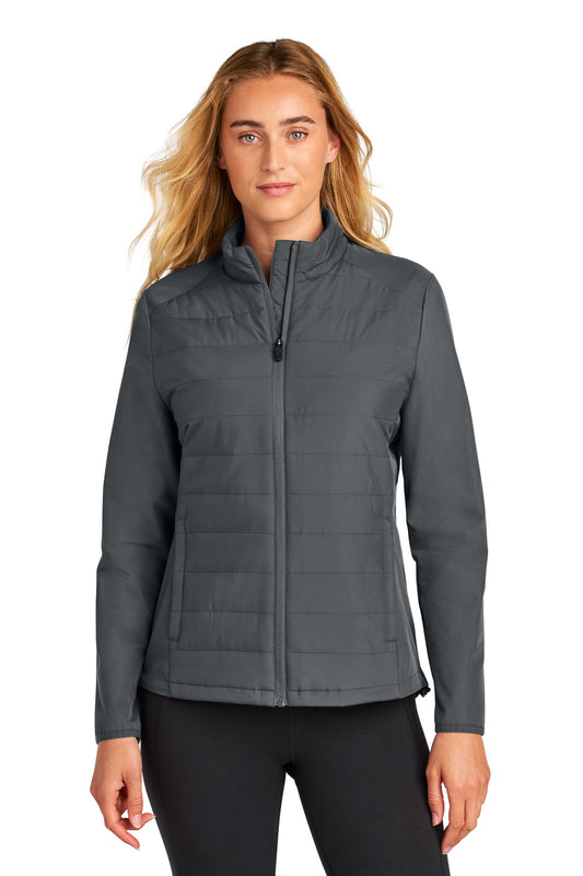 Sport-Tek Women's Teknical Hybrid Jacket LST940 Iron Grey