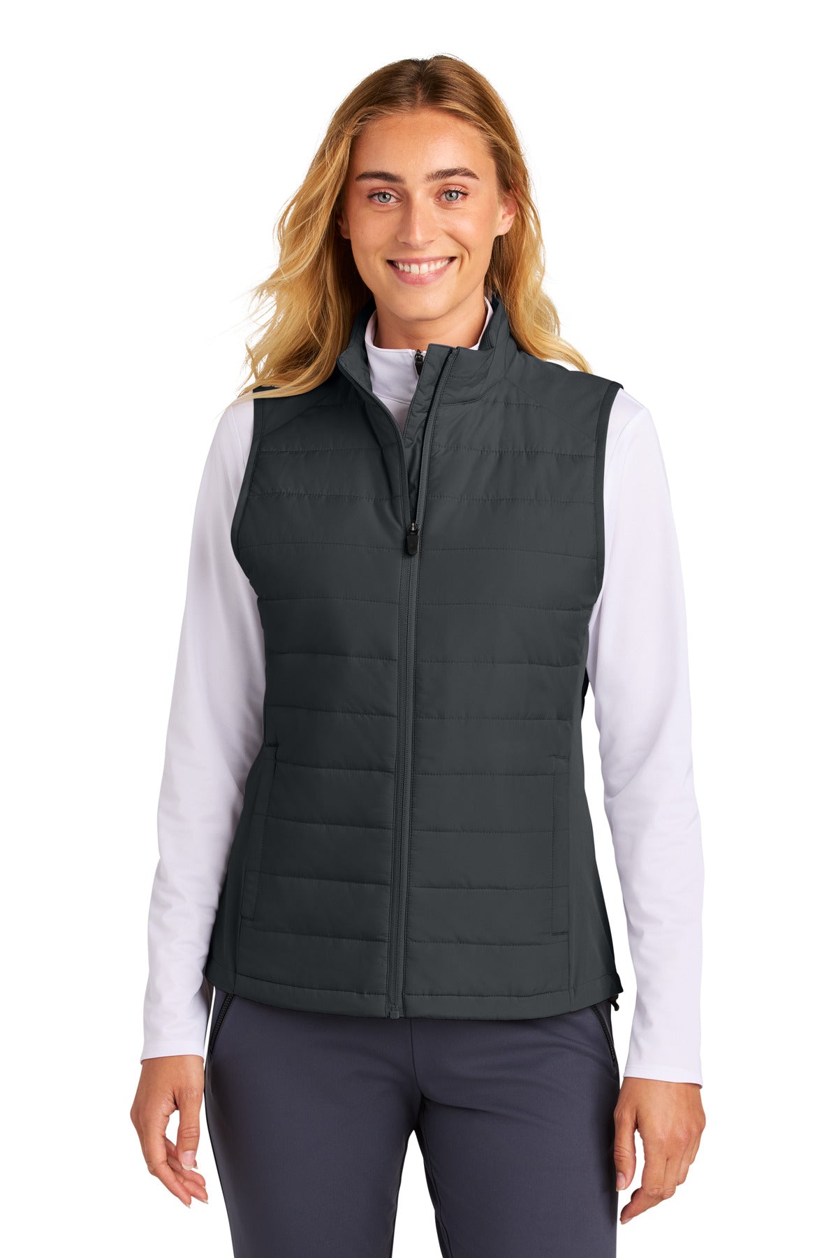 Sport-Tek Women's Teknical Hybrid Vest LST941 Iron Grey