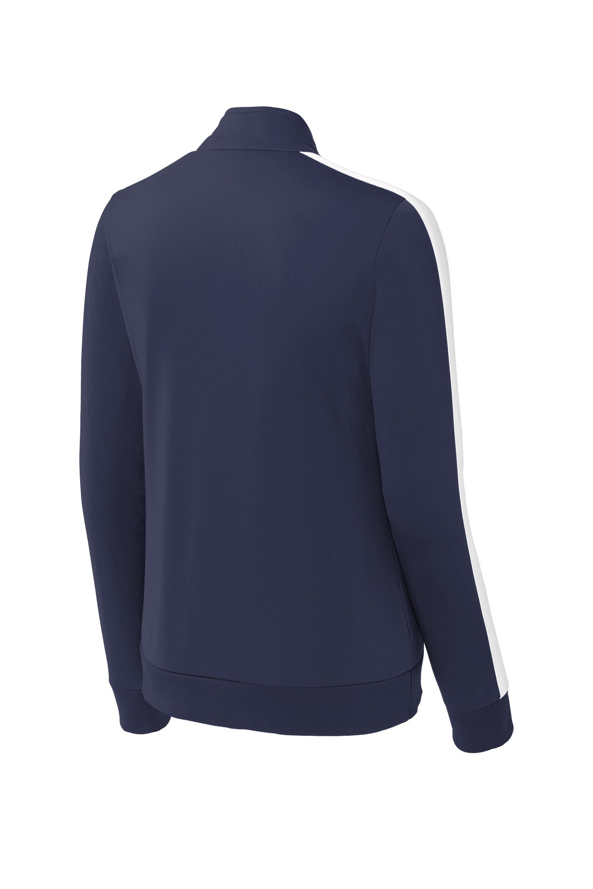 Sport-Tek  Ladies Tricot Sleeve Stripe Track Jacket. LST94 True Navy/ White