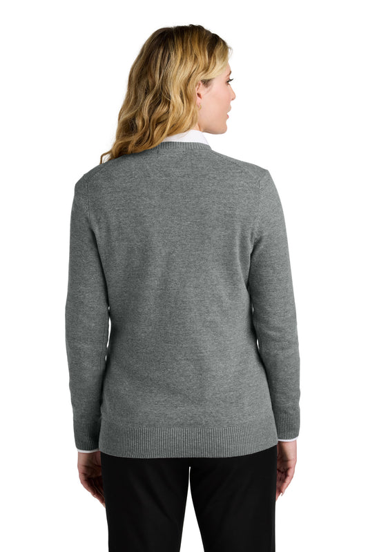 Port Authority Women's Easy Care V-Neck Sweater LSW2850 Medium Heather Grey