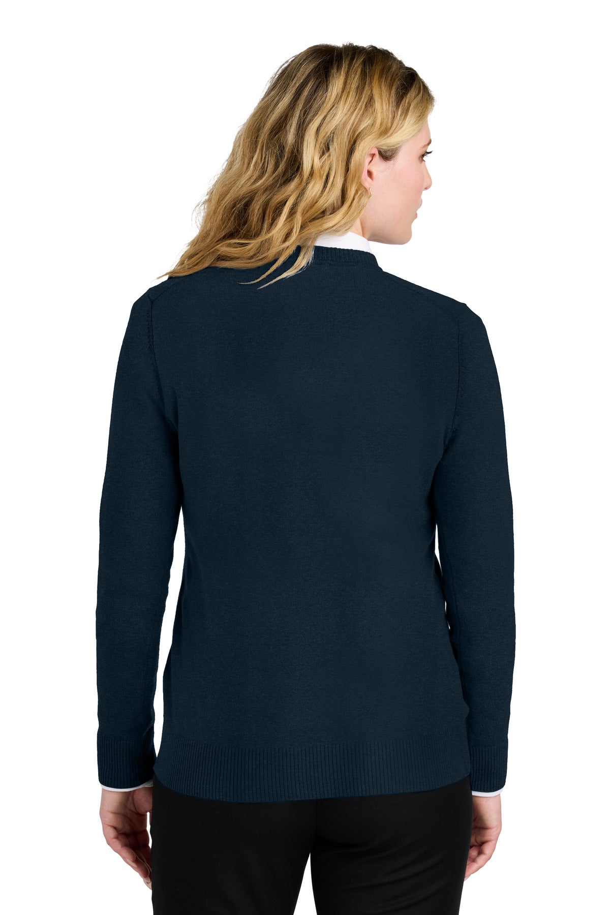 Port Authority Women's Easy Care V-Neck Sweater LSW2850 River Blue Navy