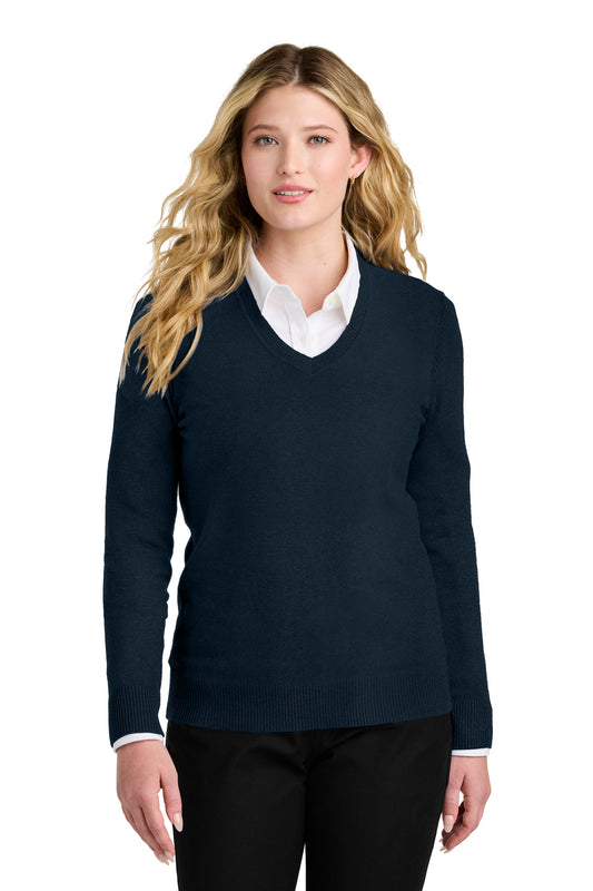 Port Authority Women's Easy Care V-Neck Sweater LSW2850 River Blue Navy