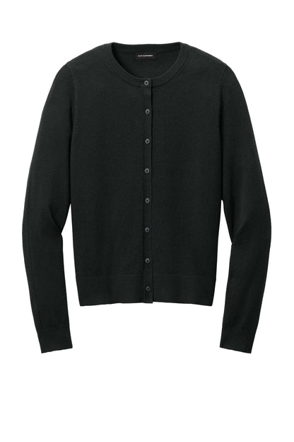 Port Authority Women's Easy Care Crewneck Cardigan Sweater LSW2870 Deep Black