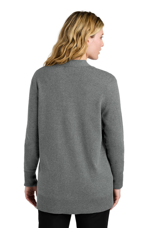 Port Authority Women's Easy Care Open-Front Cardigan Sweater LSW2890 Medium Heather Grey