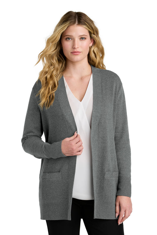 Port Authority Women's Easy Care Open-Front Cardigan Sweater LSW2890 Medium Heather Grey