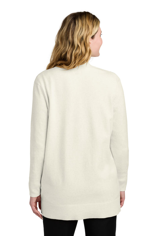 Port Authority Women's Easy Care Open-Front Cardigan Sweater LSW2890 Oatmeal Heather